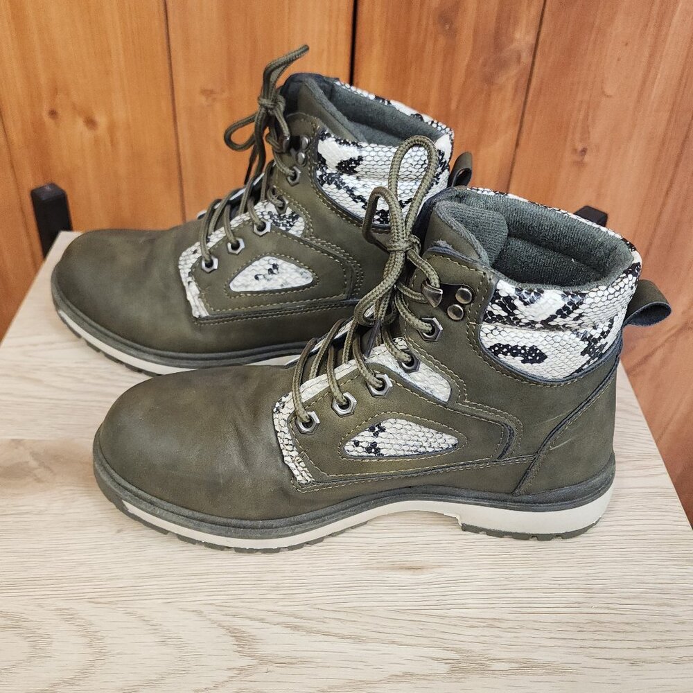 green ankle boots